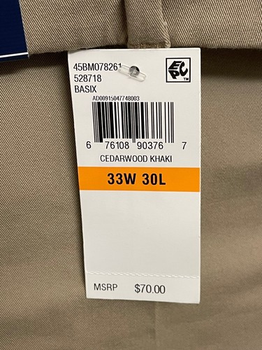 IZOD - STRAIGHT FIT - SPORT FLEX - Men's - CEDARWOOD KHAKI - Size 33 / 30 - Picture 3 of 5
