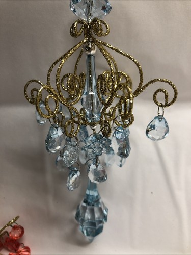 Set of 2 Katherine's Collection Wire Chandeliers Pink & Blue #22-722909 - NEW! - Picture 7 of 9