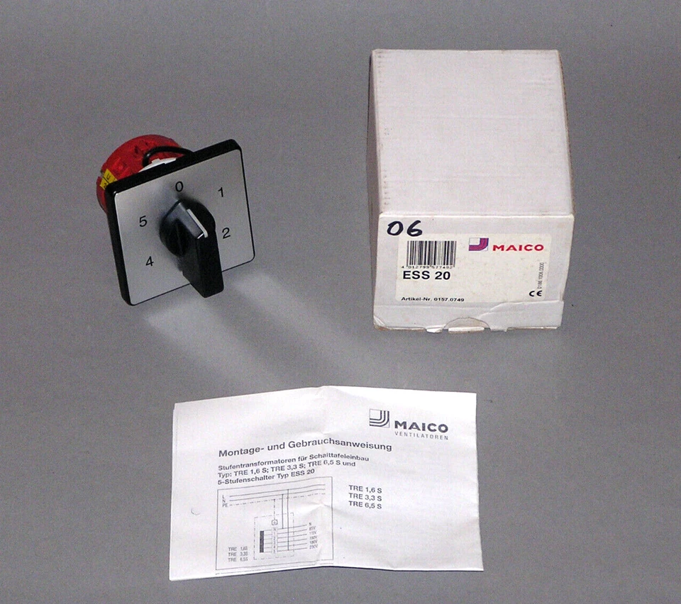 MAICO ESS 20 5-Stufen- / Steuer-Schalter 0157.0749 für 5 Stufen-Transformatoren - Bild 1 von 1