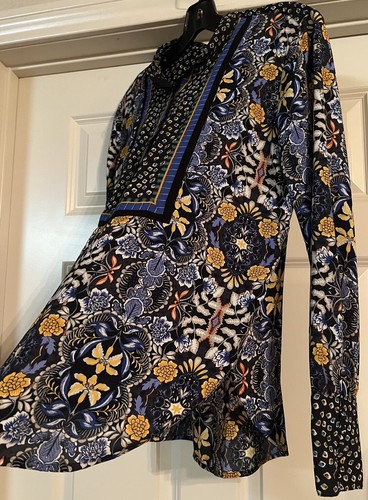 LOFT Bohemian Pullover mit Kontrastprints Gr. S Langarm abgerundeter Saum Bluse - Bild 5 von 10