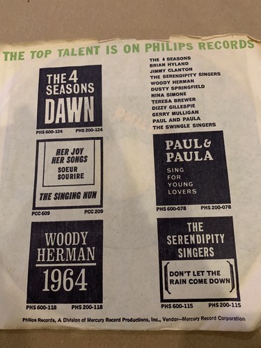 DUSTY SPRINGFIELD: you don't have to say you love me PHILIPS 7" Single 45 RPM - Picture 2 of 2