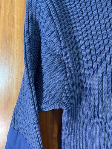 Vintage Citadel V-Neck Pullover Pulli mit Ellenbogen- & Schulteraufnäher blau Gr. 42 - Bild 8 von 24
