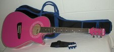 Carlo Robelli Carly 3/4 Size Acoustic Guitar Package Pink W/ Case, Tuner, Strap