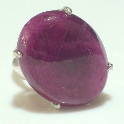 46.75 ct NATURAL BLOOD RED TRAPICHE PICTURE RUBY RING PURE 925 S.SILVER. 7.75. - Picture 7 of 18