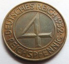 4 PFENNIG 1924A , GERMANY , BRONZE , 24 mm , 5.00 g