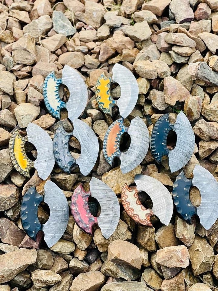 Lot of 10 Handmade ULU knife/Kitchen ULLU Knife/Damascus Blade/ BBQ Knife - Image 3 of 3