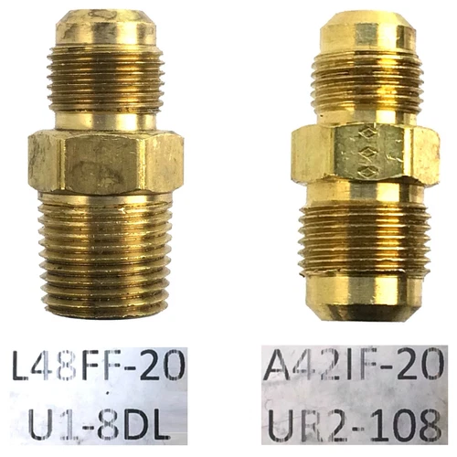 Brass, Parker Union Reducer, Flare Connection Type, 1/2" x 3/8" Tube Size