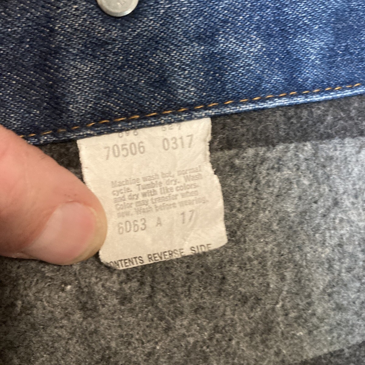 VTG Levis 70506 0317 80s Mens Denim Jean Blanket Lined VTG Levis 70506 0317 80s Mens Denim Jean Blanket Lined