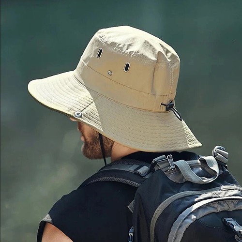 Mens Sun Hat Wide Brim Waterproof UV Protection Safari Bucket Fishing Hiking NEW - Picture 8 of 16