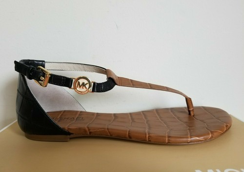 TANGAS MICHAEL KORS BRIDGET ICÓNICAS COCO LAGARTO MK LOGOTIPO DORADO ME ENCANTAN ZAPATOS - Imagen 10 de 15