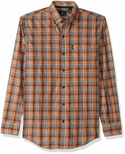PRPS Goods /& Co Men/'s Brown Indus Plaid Long Sleeve Button Down Shirt *SK