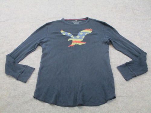 American Eagle Shirt Mens Extra Large Tall XLT USA Flag Graphic Thermal Tee