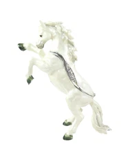 Brave Lipizzan Horse Hinged Trinket / Jewelry Box Pewter Bejeweled Kingspoint 