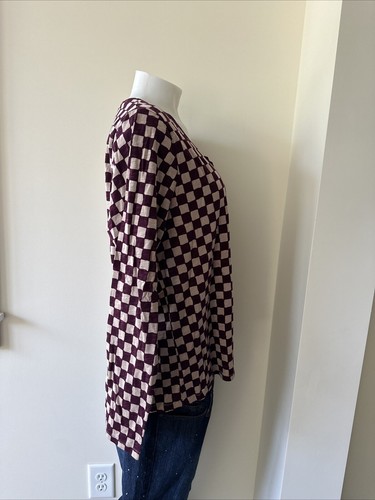 SONOMA Everyday Tee Checkerboard Print V-Neck Long Sleeve Gr. X-LARGE - NEU - Bild 4 von 5