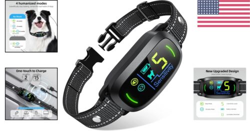 Rechargeable Anti-Bark Collar with 5 Sensitivity Levels for All Dog Sizes - Picture 2 of 9