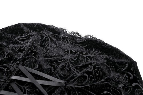Vestido corto de terciopelo con estampado de encaje gótico vintage negro Dark in love para mujer - Imagen 17 de 21