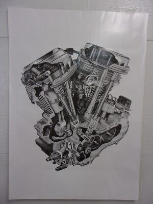 HARLEY-PANHEAD ENGINE EXPLODED VIEW FULL SIZE POSTER..WOW | eBay