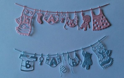 4 x Tattered Lace Baby Clothes Line Die Cuts for Toppers