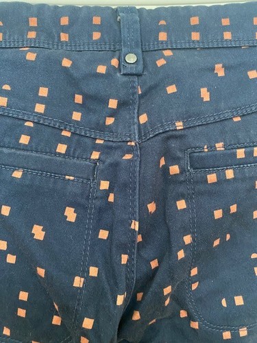 Vintage LOLE Size 8 Slacks Pants Navy Blue w/Square Designs Low Waisted - Picture 6 of 6
