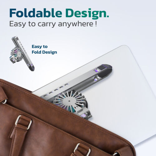 Purely F82 Cooling Fan Height-Adjustable 18" Laptop Stand - Silver - 第 9/9 張圖片