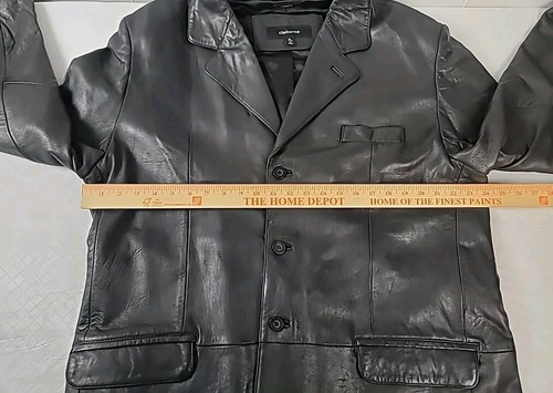 Claiborne Men Lambskin Genuine Leather Blazer Jacket XL Black Soft "Runs Large" - Picture 7 of 16