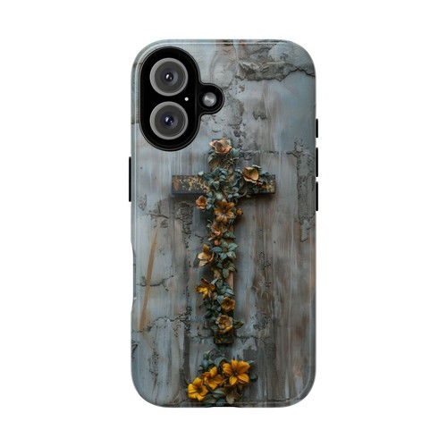 Cross Floral Vines Gray Phone Case for iPhone, Samsung Galaxy, Pixel - 第 33/240 張圖片