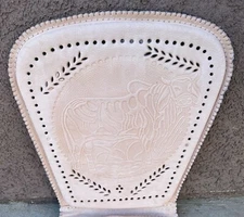 Mexican Leather Seat Cushion, Mexican Art, Respaldo De Cuero Para Carro