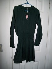 Women's Size S Washable Silk Tiered Mini Green Dress NEW by Quince