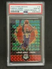 2019 Mosaic LeBron James Green Jam Masters Prizm #16 PSA 10 Lakers