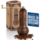 Refillable Coffee Grinder, Authentic Manual Mill with Adjustable Grinder, Met...