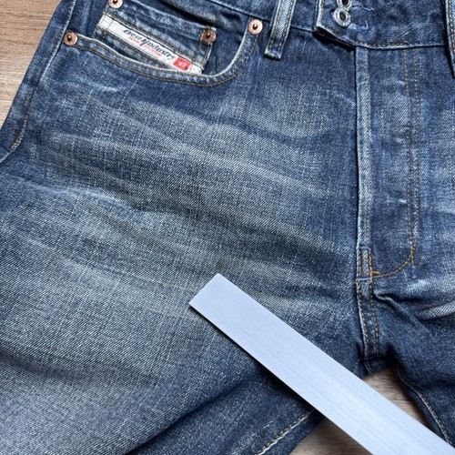 Diesel Jeans Herren 30x27 blau Rabox Relaxed gerades Bein Knopfleiste Italien dunkel Y2K - Bild 10 von 15