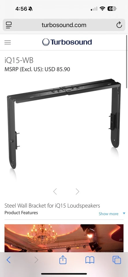 Soporte de pared de acero turbosound iQ-15WB Foto 2 de 4