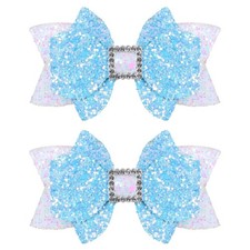 Glitter Hair Bow Clips 3.5 Inch Sweet Hairpins Girls Teens Kids Sparkly Hair ...