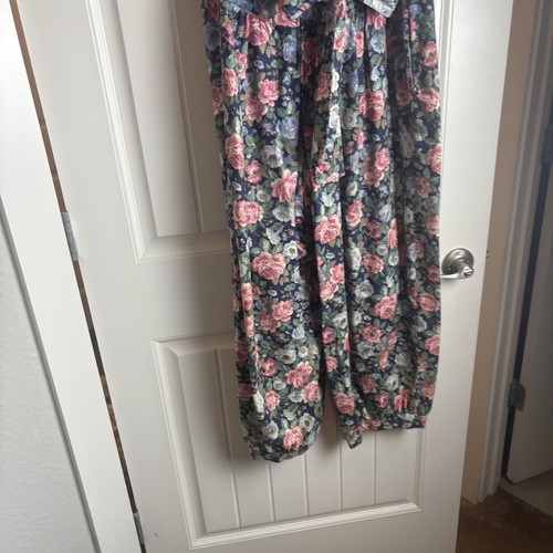 Vintage 1980’s Act I New York One Piece Floral Jumper Size 9-10 Made In USA - Picture 9 of 11
