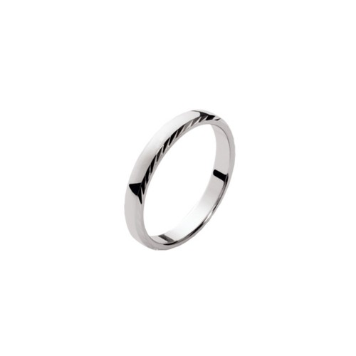 Bague Femme Argent 925 Rhodié Alliance Anneau 3mm Biseauté - Picture 2 of 2