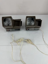 2 Vintage Gaf Pana-Vue Automatic Lighted 2x2 Slide Viewer 1 Cord Untested
