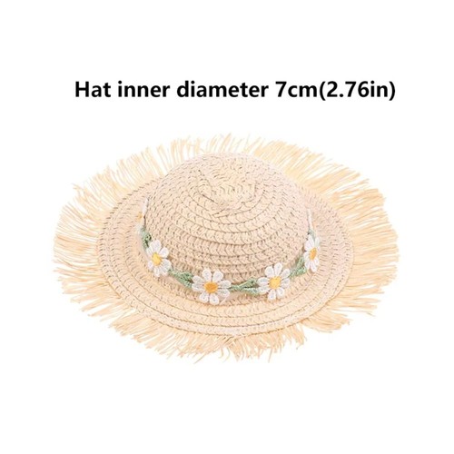 Daisy Doll Straw Hat Handmade Design Doll House Miniature Doll Accessories - Picture 2 of 12