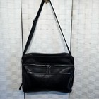 Lucaldo Herren Laptop/Aktentasche Messenger Bag Schwarz Leder Mehrere Taschen Italienisch