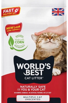 World's Best Cat Litter 28lb,Multiple Cat Unscented, 12.7 kg (Pack of 1)