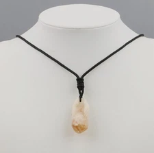 Raw Citrine Pendant Stone Necklace Women Men Crystal Amulet Jewelry Christmas