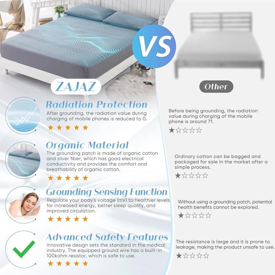 Sábana bajera tamaño king - algodón orgánico suave y plateado, sueño enriquecedor para la salud Foto 4 de 4