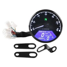 ABS Aluminum LED Motorcycle Speedometer Tachometer 12000RPM Odometer Gauge