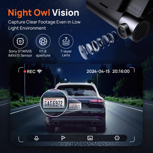 4K Dash Cam Front and Rear with STARVIS, Built in 5GHz WiFi & GPS Car Camera,... - Picture 4 of 8