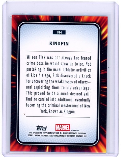 2025 Topps Marvel Cromo Zafiro Kingpin Base Zafiro Azul #164 - Imagen 2 de 2
