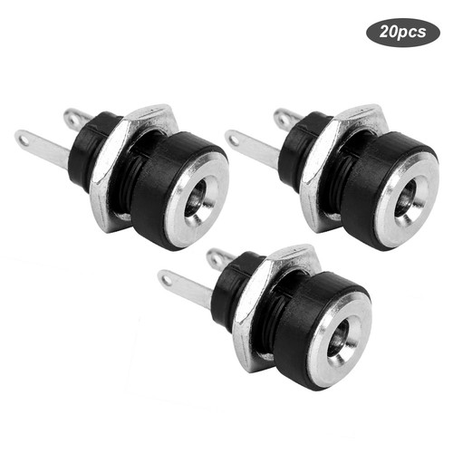 20Pcs DC-022B Power Supply Female Jack Socket Thread W/Nut Copper Panel Tool - Picture 9 of 13