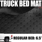 Blk Rubber Diamond Plate Truck Bed Floor Mat For 07+ Silverado/Sierra 6.5 Ft 78"