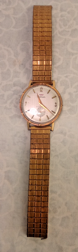 Vintage Gold Waltham 17 Jewels Mechanical Wind 34mm Men Swiss Armbanduhr *For Repair