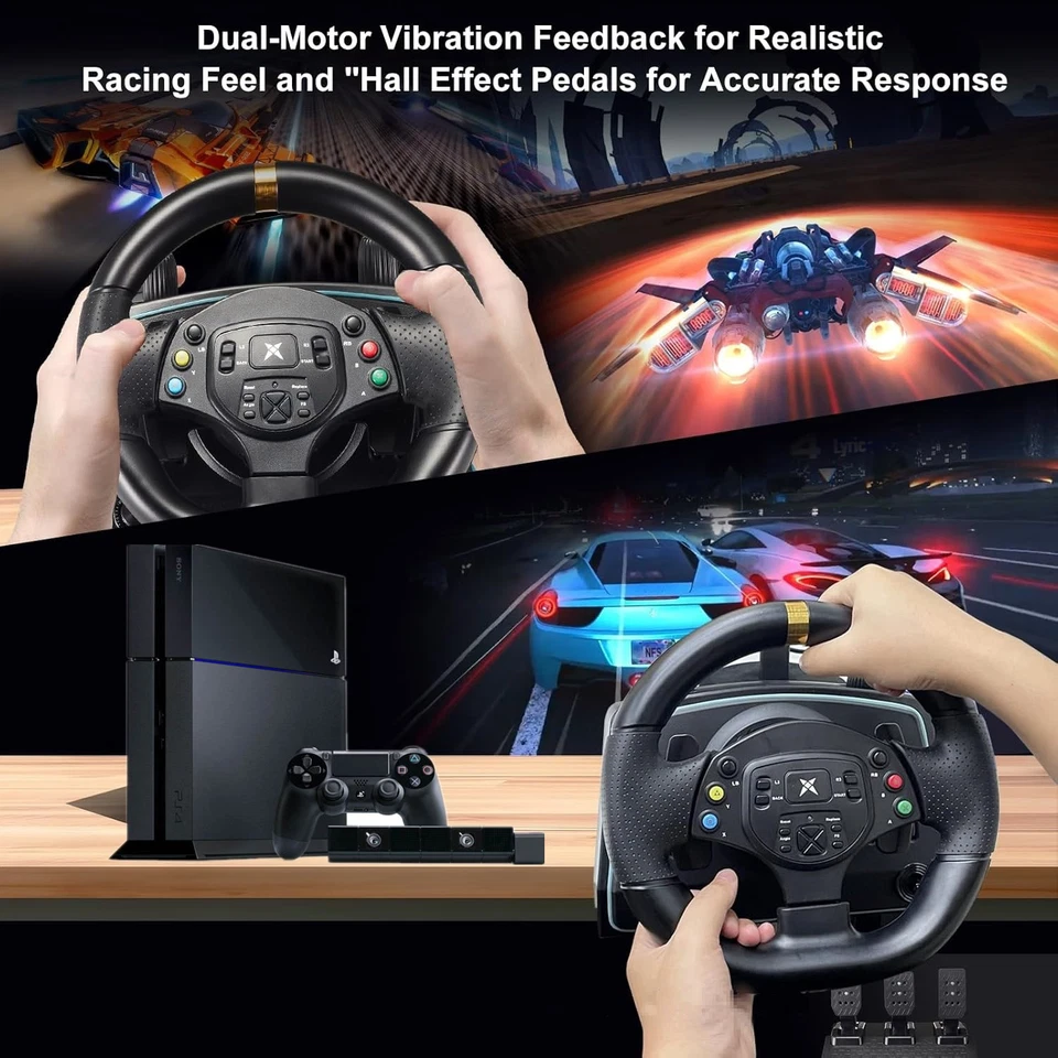 Pedales de rueda y palanca de cambios para juegos de carreras DOYO G30 para PC PS3 PS4 270°/1080° Foto 4 de 4