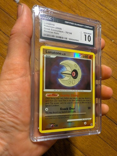 (POP 32) Pokemon Great Encounters 76/106 Lunatone Reverse Holo CGC 10 GEM MINT - Picture 1 of 4