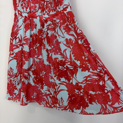 Banana Republic Petite Floral Flatterärmel Fit Flare Kleid 8P blau koralle - Bild 5 von 12